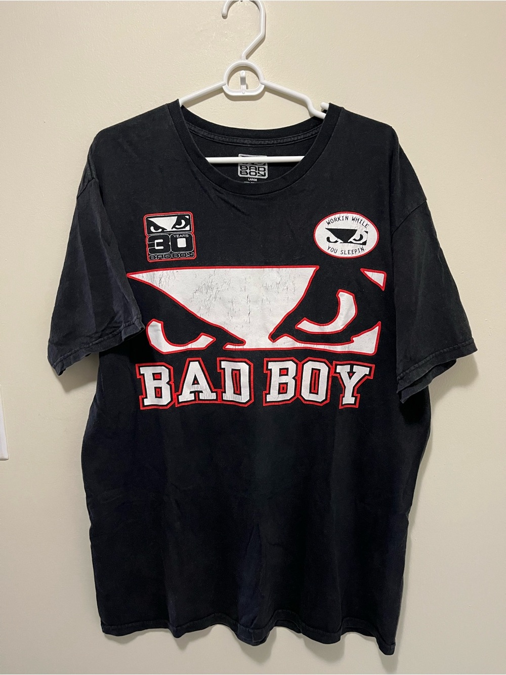 Bad Boy MMA 30th Anniversary Graphic T-Shirt Men's Size Large Black